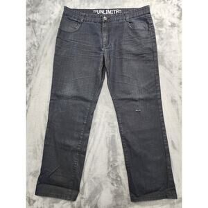 Ecko 72+Unlimited Slim Straight Denim Jeans Size W42/L32 Dark Wash‎ Hip Hop